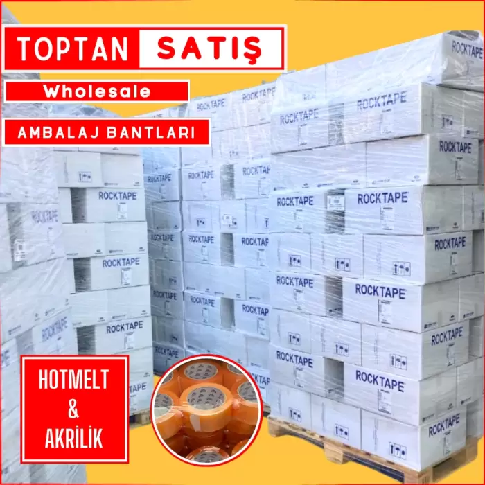 Hotmelt Koli Bandı - Yüksek Performans - 45mm X 100 Metre - 1Koli 60 Adet - Bal Rengi