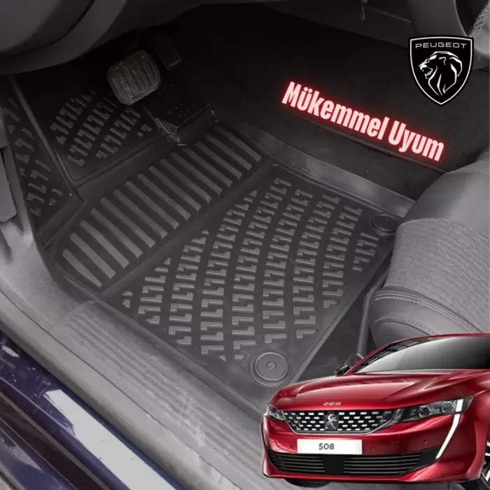 Peugeot 508 Havuzlu Paspas ve Bagaj Havuzu Takım - 3D - 2018 > 2024e + Modellere Uyumludur