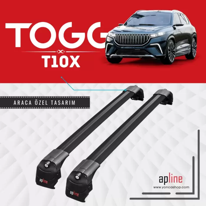 TOGG T10X 2023 + ile uyumlu Ara Atkı - Tavan Barı - Karbon Siyah