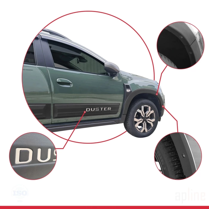Dacia Duster 2018 ve Sonrası ile Uyumlu Kapı ve Çamurluk Koruma Dodik Seti - Siyah