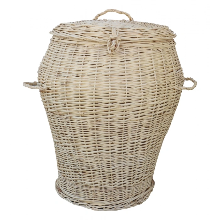 Hasır Çamaşır Sepeti Kulplu Büyük Yuvarlak
