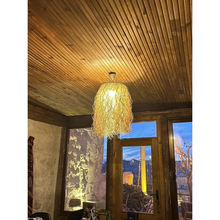 Hasır Rafya Tasarım Bohem Avize 28 cm çap