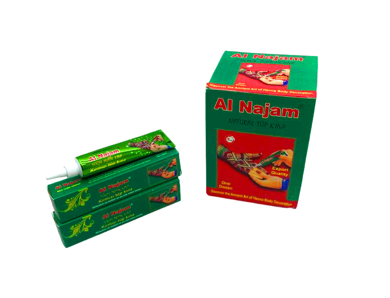 12 ADET AL NAJAM KIRMIZI TÜP KINA 30GR (5263)