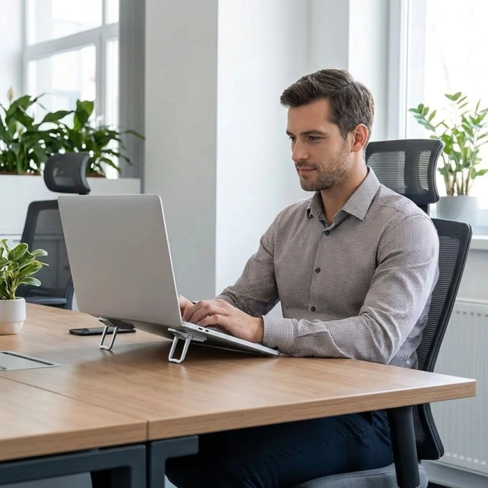 1 Çift Yapışkanlı Katlanabilir Laptop Standı – Mini Notebook Yükseltici, Taşınabilir Kaymaz Laptop Ayağı (5263)
