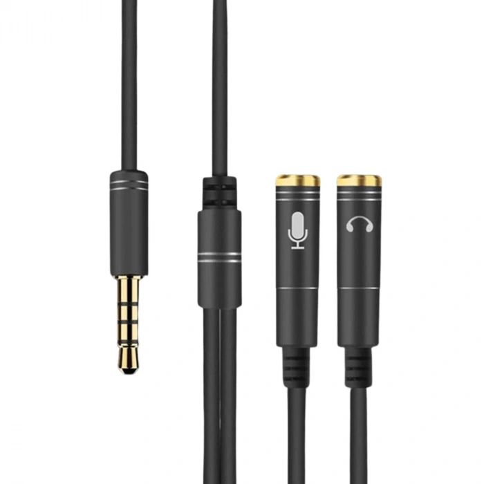 1 Erkek 2 Dişi 3.5 mm Kulaklık ve Mikrofon Ayırıcı Çoklayıcı Aux Kablo (5263)
