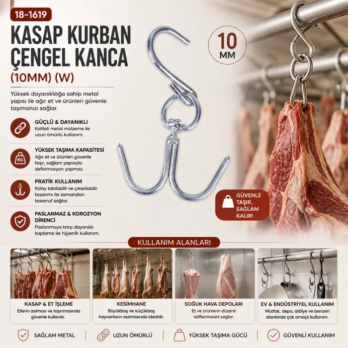 10 ADET 10MM W KASAP KURBAN ÇENGEL KANCA (5263)