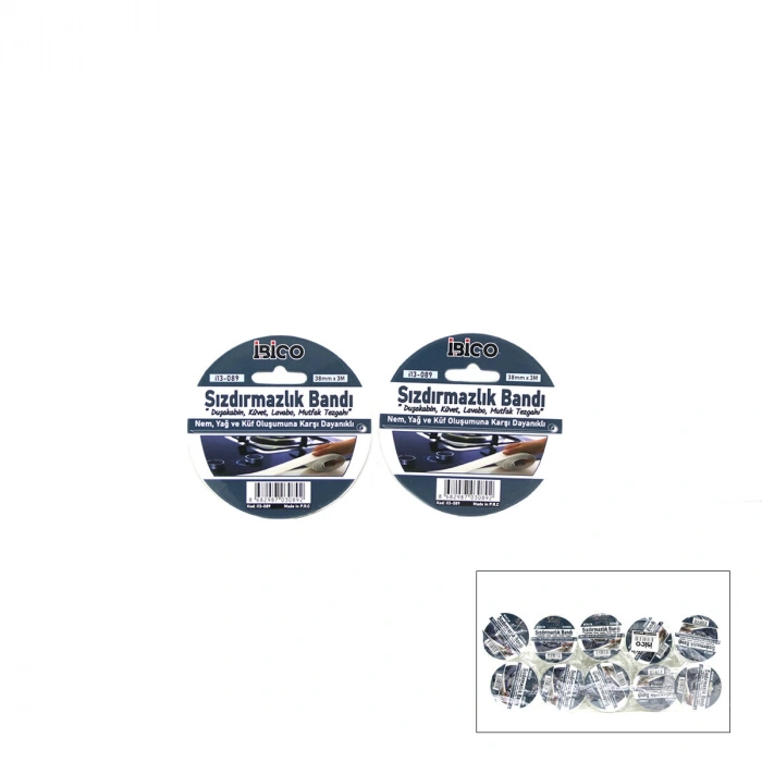 10 ADET 38MMX3MT SU SIZDIRMAZ BANT BEYAZ (5263)