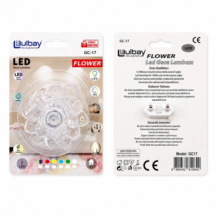 10 ADET KOZALAK LED GECE LAMBASI GC-17 (5263)