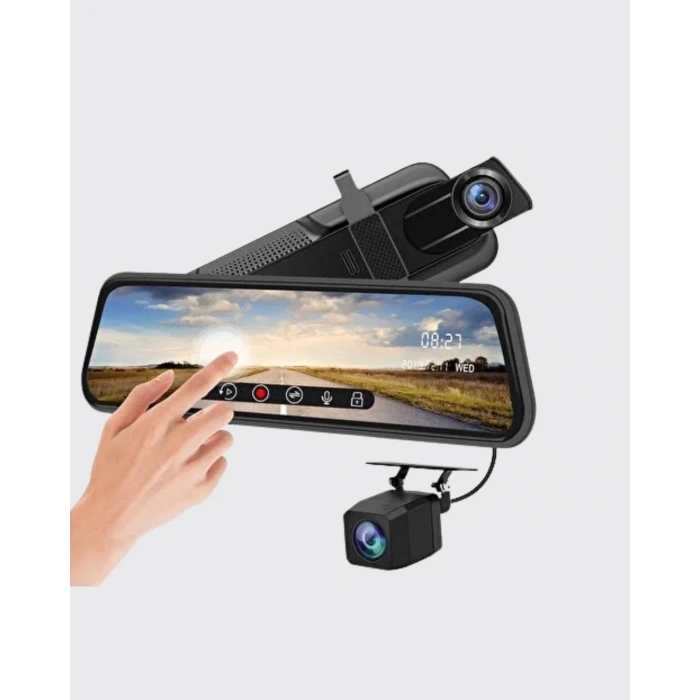 10 İnç Tam Dokunmatik Dikiz Aynası Kamera Ön Arka Full Hd