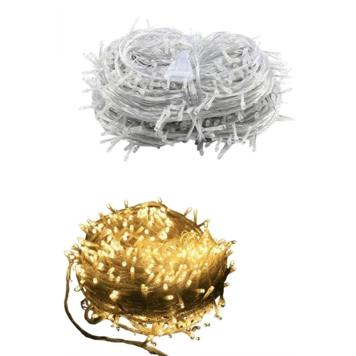 10 Metre Günışığı Led Işık Fişli Dekoratif Sarı Ton Aydınlatma 3 Modlu Led Şerit