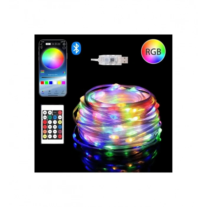 10 Metre, Led Şerit, Usb Bağlantılı, Kumandalı, Ambiyans Işığı SDR-LED-109 (5263)
