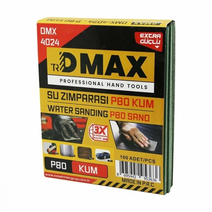 100 ADET P80 KUM - KAĞIT - SU ZIMPARASI - 230X280MM - KULLANIM= BOYA - METAL - AHŞAP - OTO (5263)