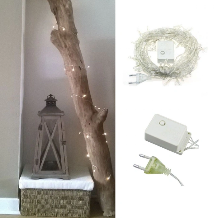 100 Ledli 8 Fonksiyonlu 10 Metre Led Aydınlatma Dekor Lambası (beyaz) (5263)