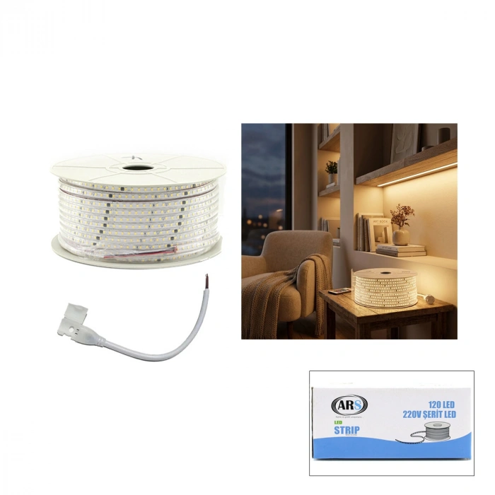 100MT 3000K - GÜN IŞIK DIŞ MEKAN ŞERİT LED 220V 120LED 348983 (5263)