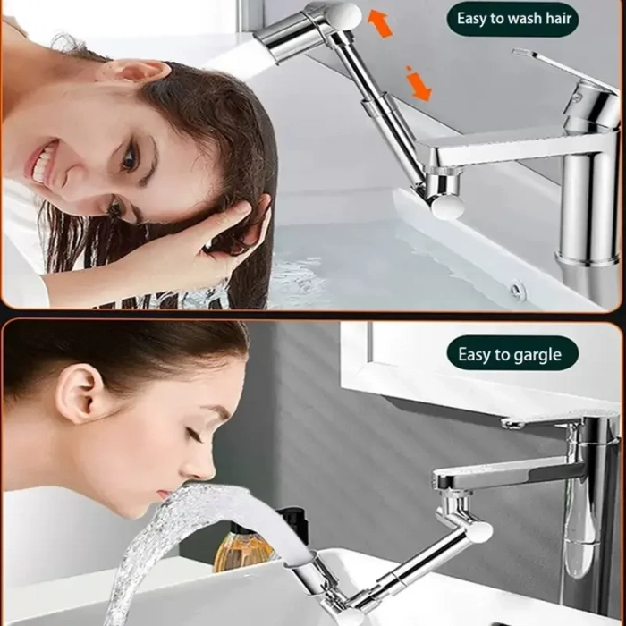 1080 Derece Dönebilen Mutfak ve Lavabo Bataryası Akrobat Musluk Ucu (5263)