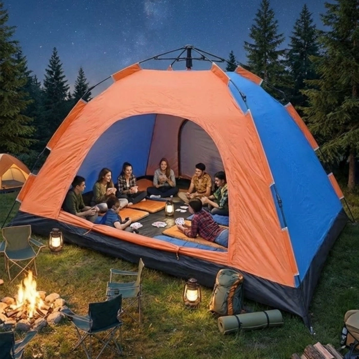 10 Kişilik Otomatik Kurulum Kamp Çadırı – Outdoor , Suya Dayanıklı Hızlı Kurulum Piknik ve Doğa İçin Geniş Aile Çadırı 300x300x170 cm (5263)