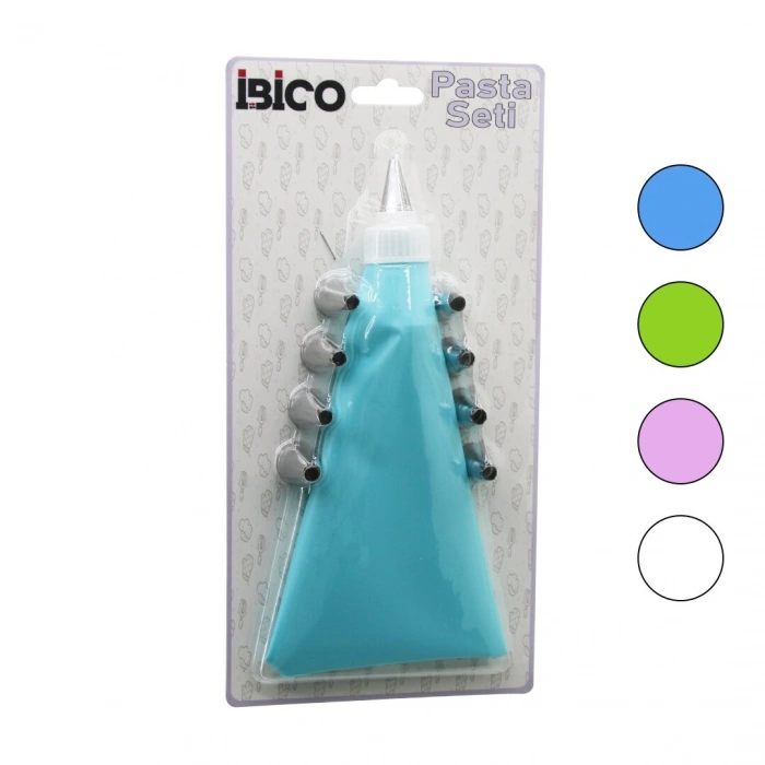 11PCS PASTA SETİ - RENKLİ   1-KREMA TORBASI - 9-METAL SIKMA UÇLARI - 1-UÇ TUTUCU ADAPTÖR (5263)