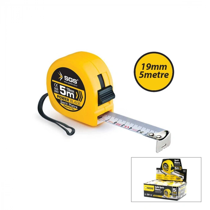 12 ADET 5MT X 19MT STOPLU ŞERİT METRE (5263)