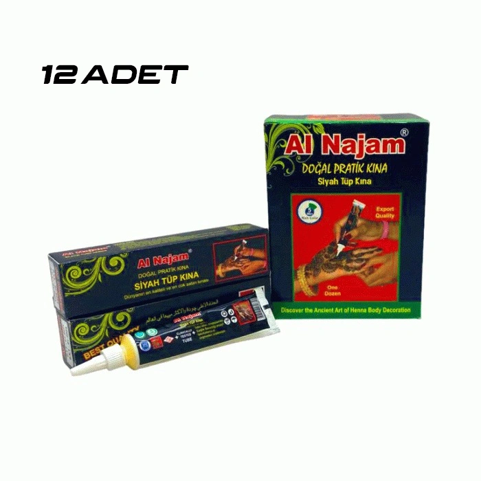 12 ADET AL NAJAM SİYAH TÜP KINA 30GR (5263)
