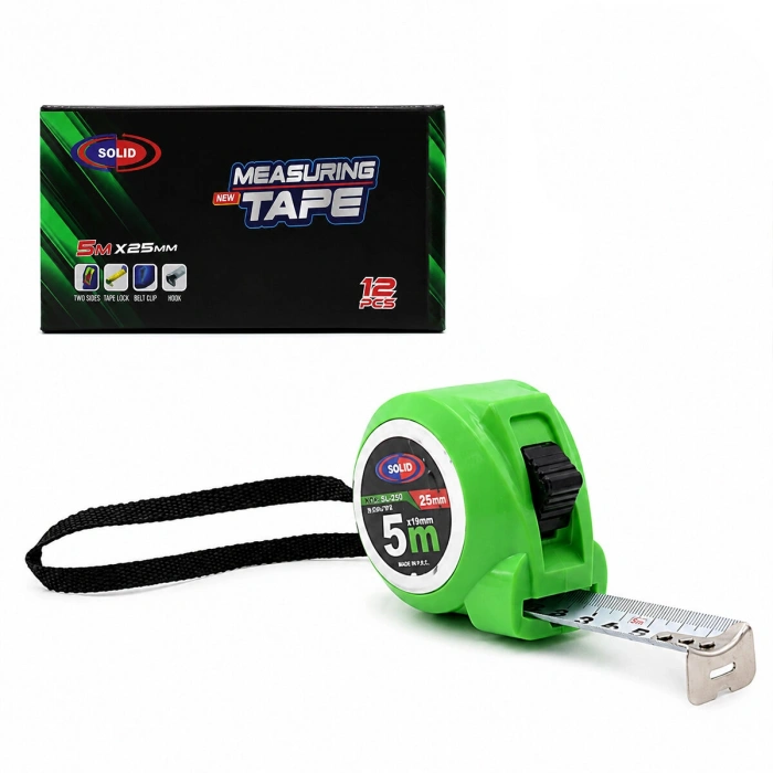 12 ADET MEASURING TAPE 5MTX25MM ŞERİT METRE (5263)
