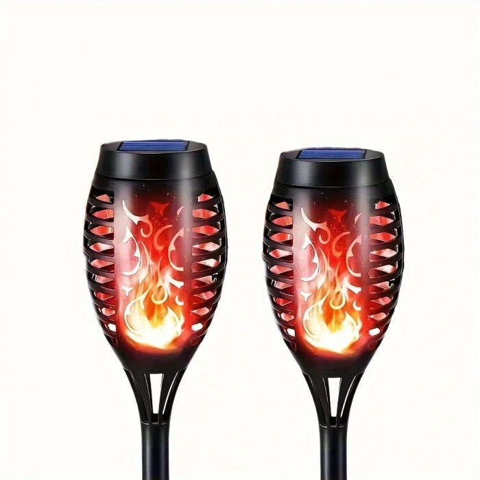 12 Ledli Alevli Solar Bahçe Aydınlatma  (5263)