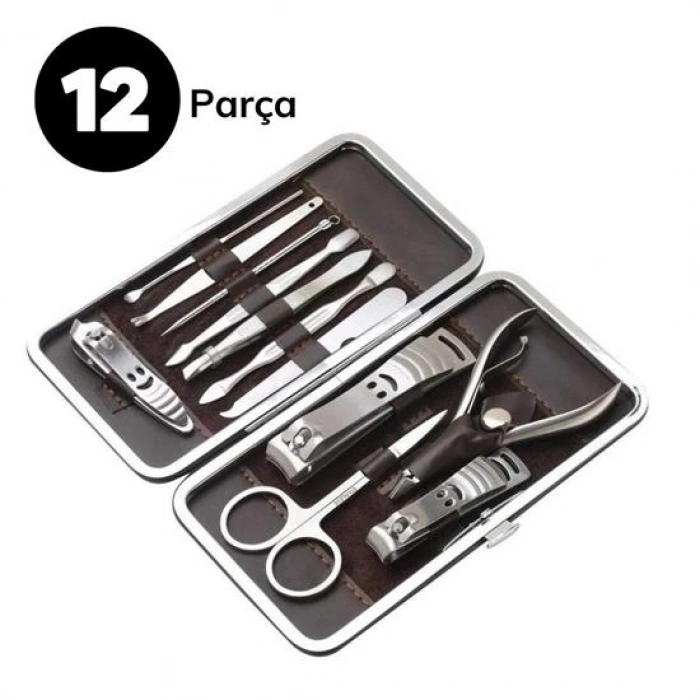 12 Parça Çanta Tipi Manikür Pedikür Tırnak Bakım Seti (5263)