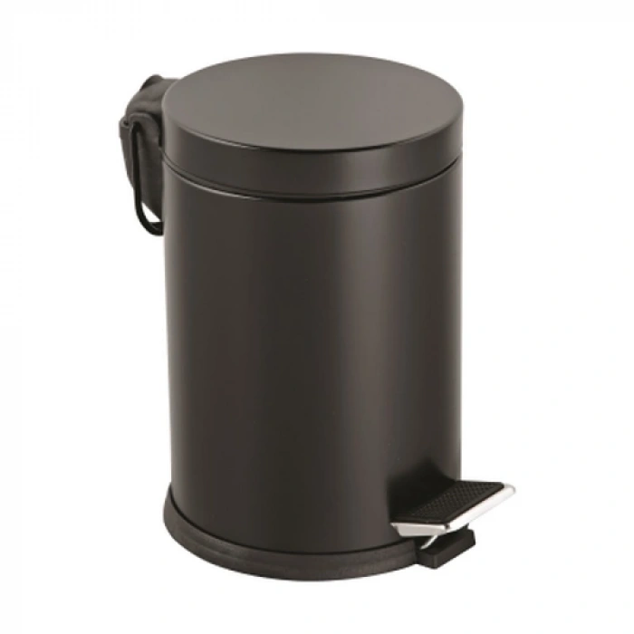 12LT SİYAH PEDALLI METAL ÇÖP KOVASI (5263)