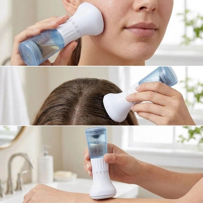 140 İğneli Serum Hazneli Dermaroller – 0-3 mm Ayarlı Dermaroller Mikro İğneli Saç, Cilt ve Vücut Bakım Aparatı (5263)