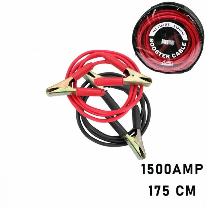 1500 AMPER KAMYON İÇİN AKÜ TAKVİYE KABLOSU 175CM - PENCERELİ BEZ ÇANTALI (5263)