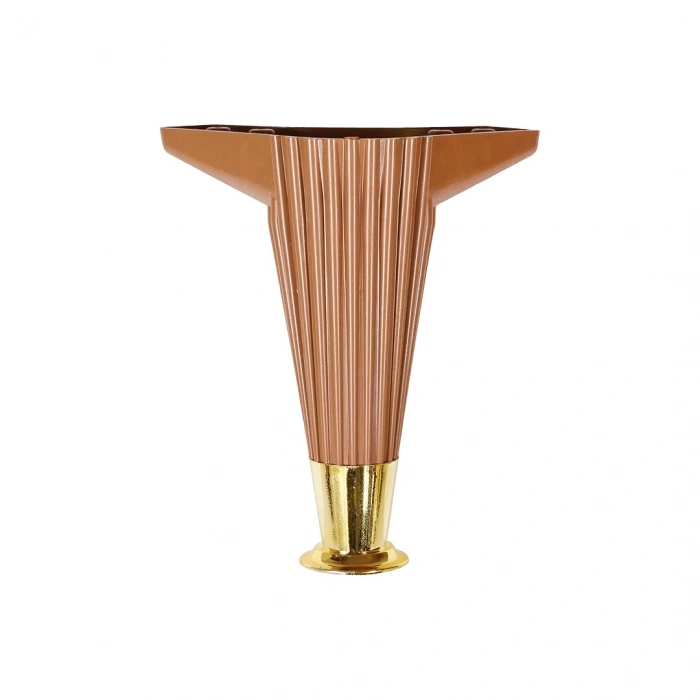 15CM - KAHVERENGİ - GOLD UÇLU  PLASTİK MOBİLYA - KOLTUK AYAK (5263)
