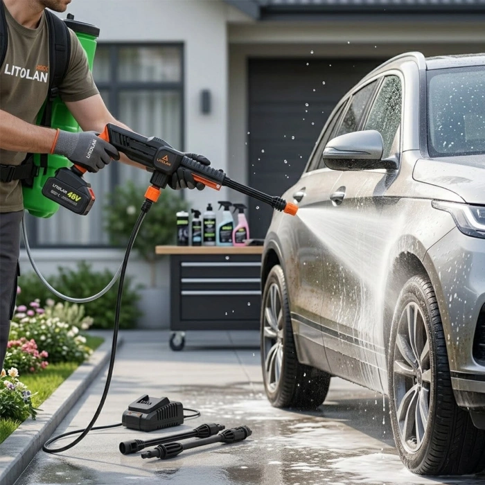 16LT ELEKTİRİKLİ OTO - ARAÇ YIKAMA TABANCASI - İLAÇ POMPASI PÜSKÜRTÜCÜ 4.8V EWASHER (5263)