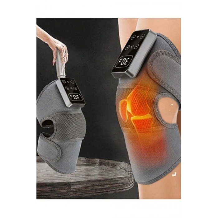 2 Adet Şarjlı Isıtmalı Diz Masaj Aleti – Titreşimli Fizyoterapi Dizlik | Diz Omuz Kol Bacak