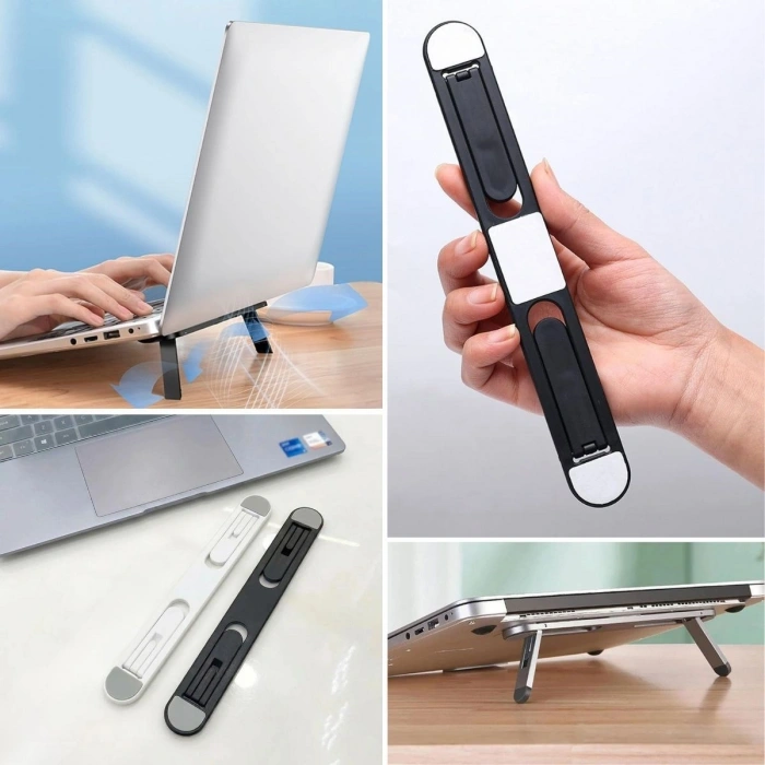 2 Kademeli Katlanabilir Laptop Standı – Kendiliğinden Güçlü Yapışkanlı, Ergonomik Tablet Yükseltici (5263)