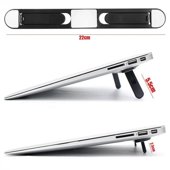 2 Kademeli Katlanabilir Laptop Standı – Kendiliğinden Güçlü Yapışkanlı, Ergonomik Tablet Yükseltici (5263)