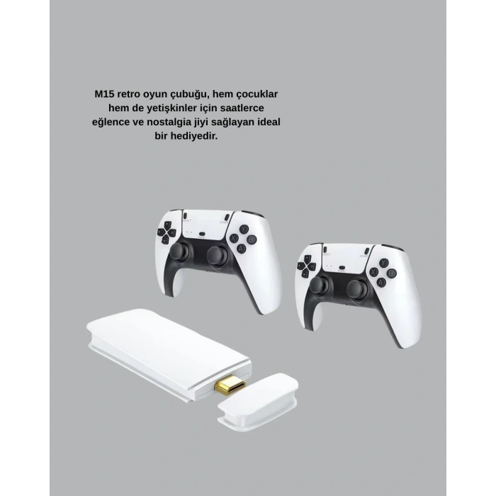 2 Kollu Kablosuz 4k Tv Uyumlu Klasik Oyun Konsolu