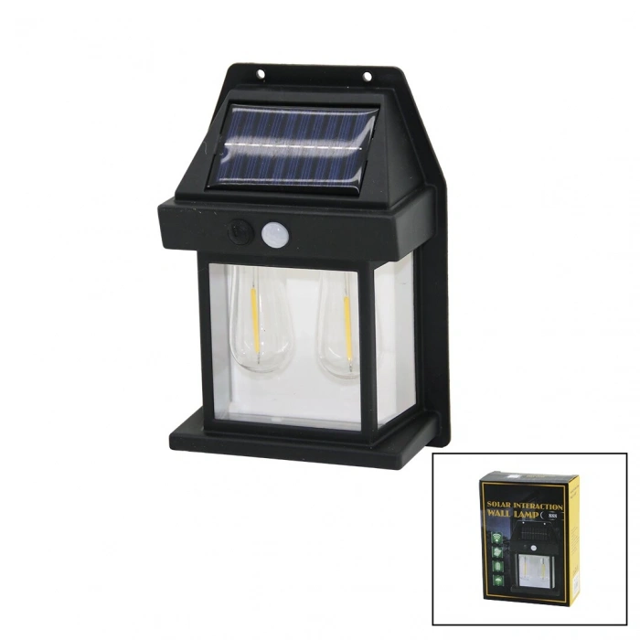 2 LAMBA SOLAR - SENSÖRLÜ APLİK DUVAR LAMBASI DIŞ MEKAN 5.5V - 1W - 1800mAh (5263)
