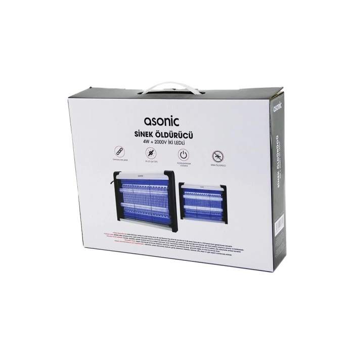 2 LEDLİ SİNEK ÖLDÜRÜCÜ CIZ MAKİNE 4W - 2000V 30M2 ETKİNLİK ALANI AS-A28 (5263)