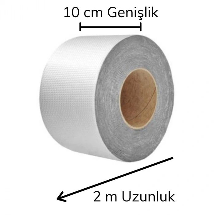 2 Mt Yüksek Sıcaklık Dayanan Su Geçirmez Çatı Duvar Çatlak Onarıcı Yapışkan Bant Folyo 10 Cm (5263)