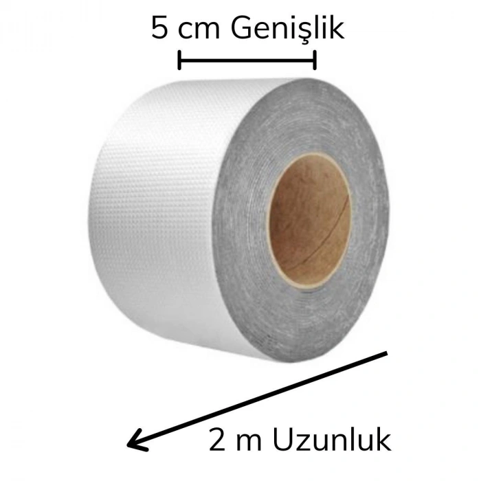 2 Mt Yüksek Sıcaklık Dayanan Su Geçirmez Çatı Duvar Çatlak Onarıcı Yapışkan Bant Folyo 5 Cm (5263)