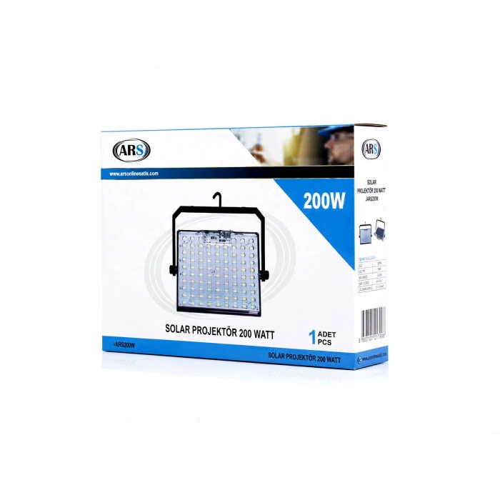 200W GÜNEŞ ENERJİLİ LED IŞIK SOLAR PROJEKTÖR - FENER KAMP - DIŞ MEKAN 3 FARKLI LED IŞIK 348961 LMB (5263)