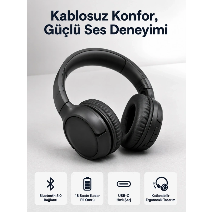 2025 Model Kulak Üstü Bluetooth Hoparlör Anc Özellikli