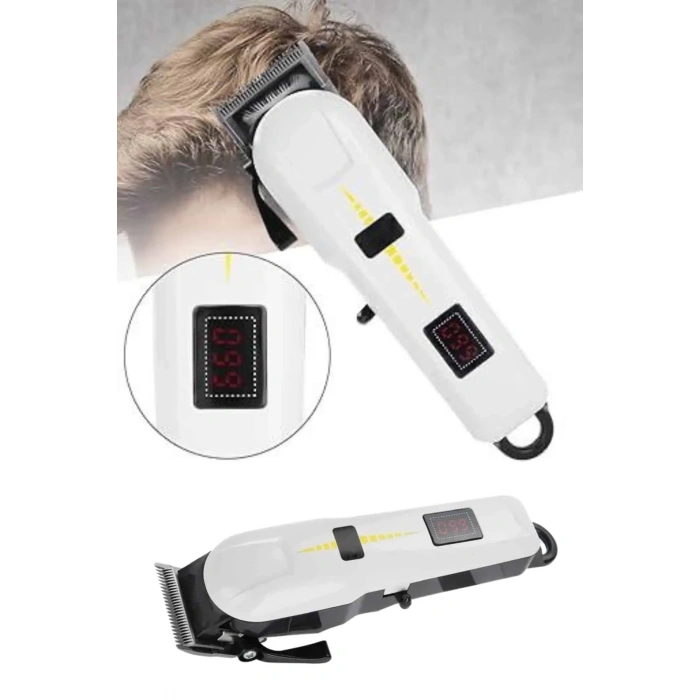 2025 Model Şarjlı Dijital Saç Sakal Tıraş Makinesi Islak Kuru Kullanıma Uygun