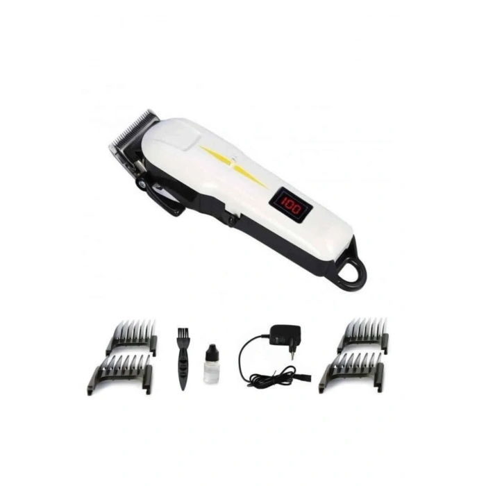 2025 Model Şarjlı Dijital Saç Sakal Tıraş Makinesi Islak Kuru Kullanıma Uygun