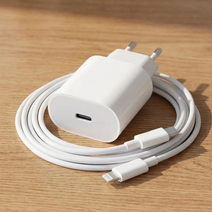 20W Hızlı Şarj Adaptörü USB-C to Lightning Kablolu – PD Destekli Süper Hızlı Şarj Cihazı (5263)