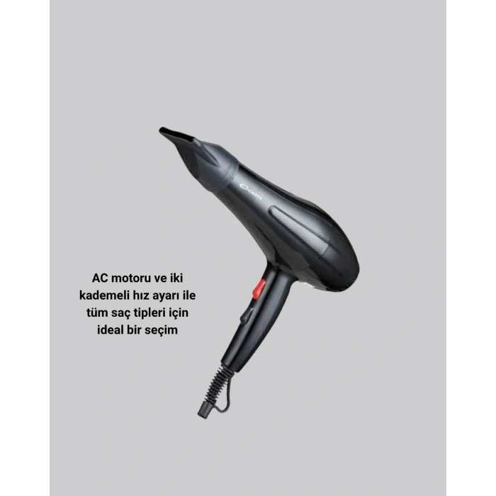 2200w Fön Makinesi – Profesyonel Ac Motor, Soğuk Ve Sıcak Üfleme