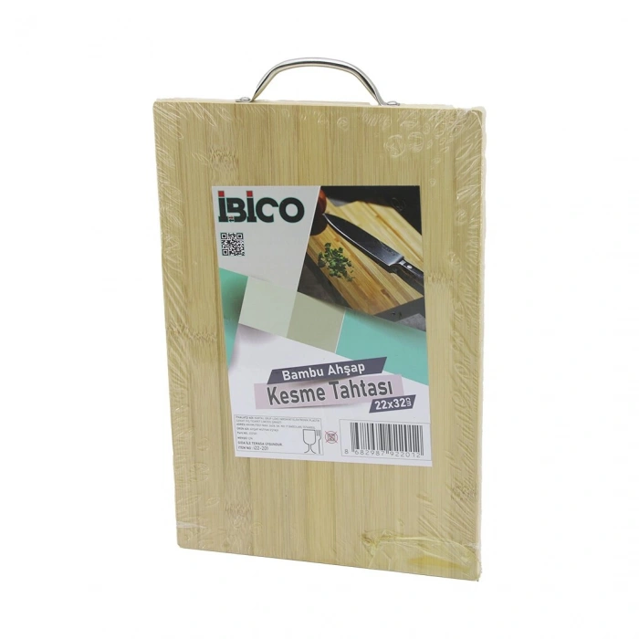 22X32 X 1.7CM LUX AHŞAP BAMBU KESİM PANOSU - KESME TAHTASI METAL KULPLU (5263)