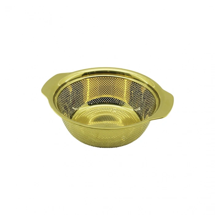 23CM   GOLD  PASLANMAZ METAL  SEPET  SÜZGEÇ  KENDİNDEN KULPLU (5263)