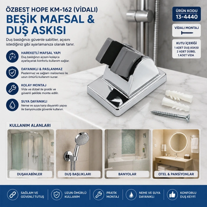 25 ADET VİDALI BEŞİK MAFSAL- DUŞ ASKISI (5263)