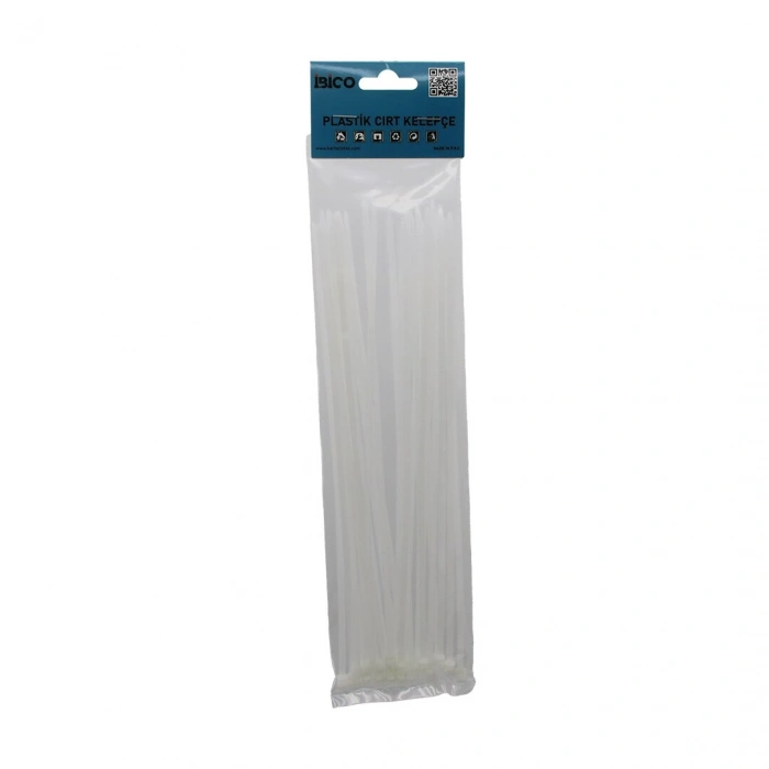 25PCS   BEYAZ   3.6X250MM  PLASTİK CIRT KELEPÇE (5263)