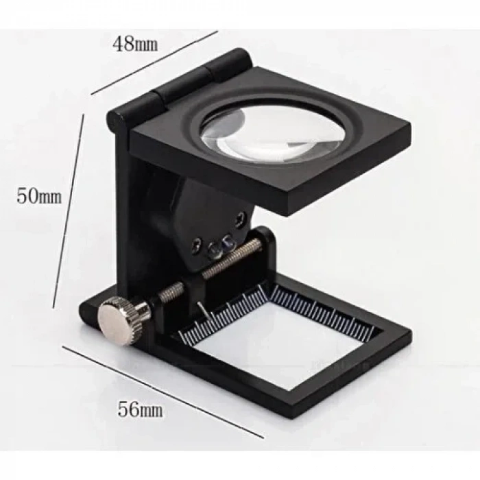 -28x28 Mm Katlanır Sayaçlı Metal Lüp, 2 Led Işıklı Büyüteç Tekstil Th9005a